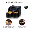 Ariete 4623 Airy Fryer Dual, õhufritüür kahe korviga, 1700 W, 8L mahutavus, 3 toiduvalmistusfunktsiooni, digitaalne LED-puutepaneel, 8 eelseadistatud programmi, taimer, 2 korvi, must