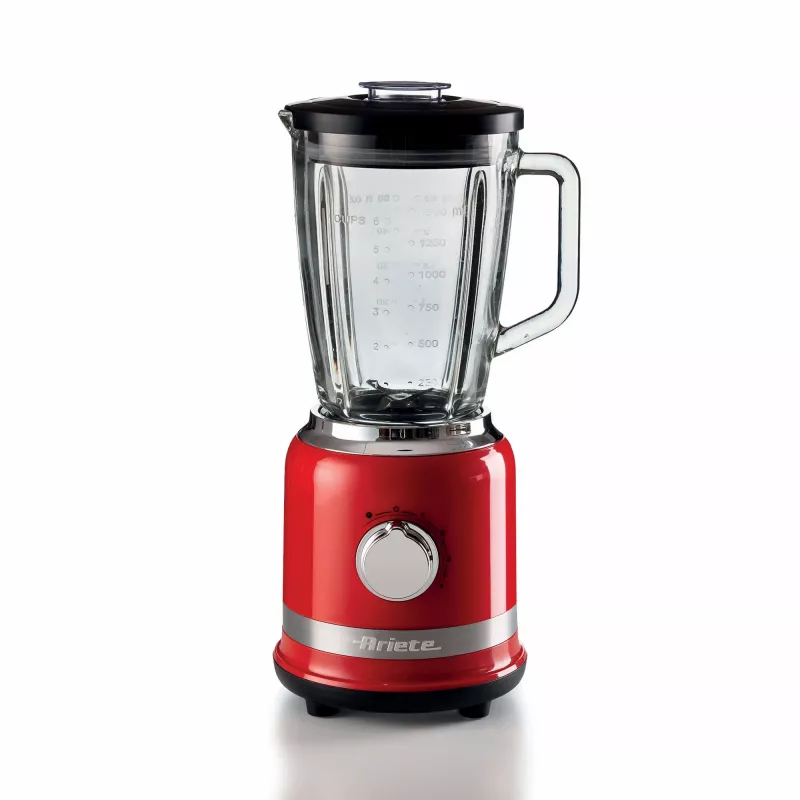 Ariete Moderna punane blender klaaskannuga, lauablender, 1,5 L, impulssfunktsioon, jääpurustus, 1000 W, punane