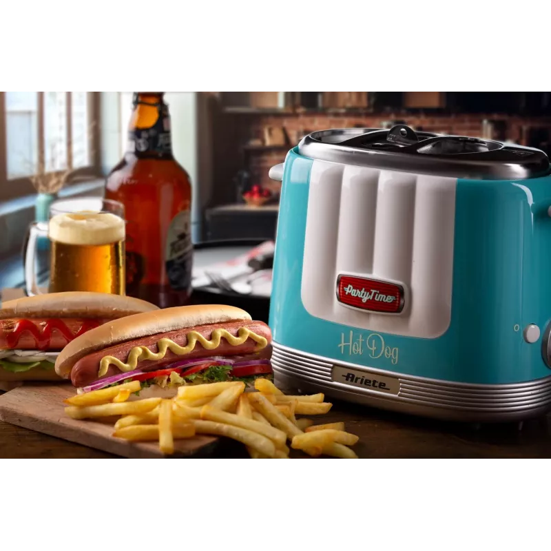 Ariete 206 Hot dog Maker Party Time, 650W, sinine, hot dog’i röster, helesinine, 2 tk, 650 W, 160 mm, 270 mm