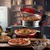 Ariete 927 Pizzeria, topeltpizzaahi, 2 pitsat 4 minutiga, 2300 W, 2 tulekindlat kivi, 2 termostaati, läbimõõt 32 cm, 5 küpsetustaset, 2 roostevabast terasest pitsalabidat, punane
