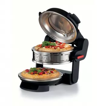 Ariete 927 Pizzeria, kahekordne pitsaahi, 2 pitsat 4 minutiga, 2300 W, 2 tulekindlat kivi, 2 termostaati, läbimõõt 32 cm, 5 küpsetusastet, 2 roostevabast terasest labidat, punane