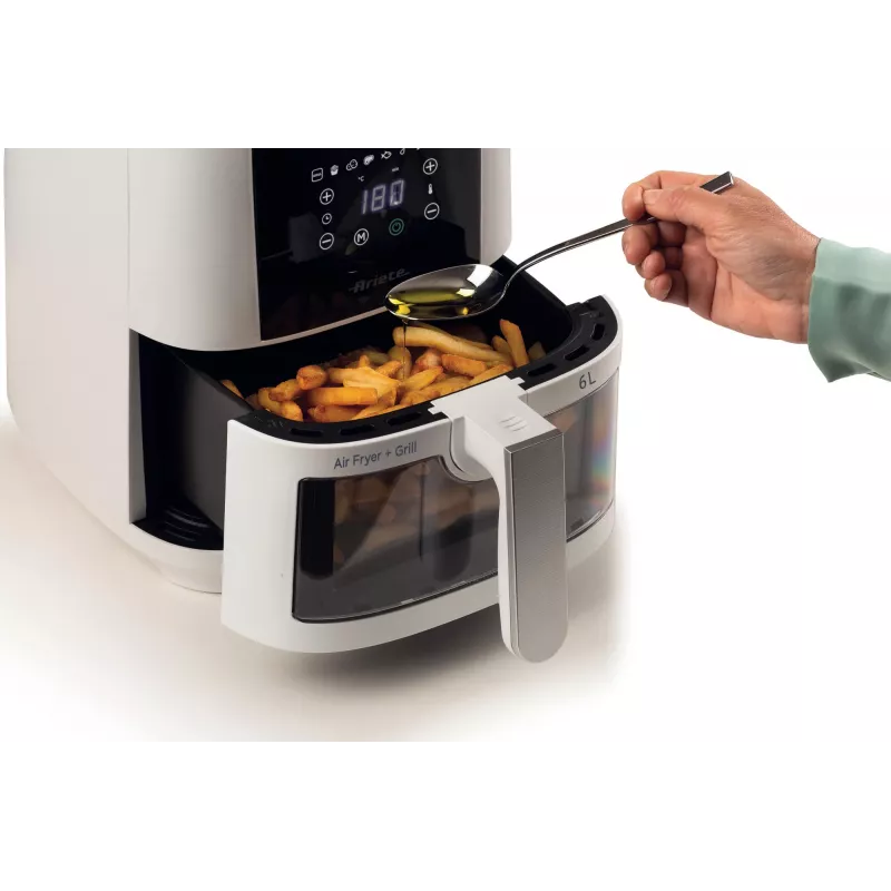 Ariete 4626 Airy Fryer 6L, kuumaõhufritüür, 1300 W, 6L maht, 2,5 kg toiduvalmistamismaht, 8 eelseadistatud programmi, temperatuur kuni 200°, läbipaistev korv küpsetamise kontrollimiseks, must