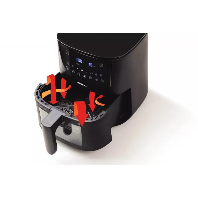 Ariete 4633, kuumõhufritüür 4L, 1400W, maht 4L, 9 programmi, raputus- ja grillfunktsioon, temperatuur kuni 200°C, must
