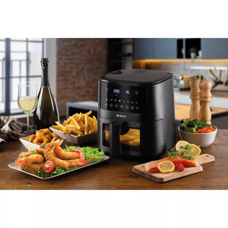 Ariete 4633, kuumõhufritüür 4L, 1400W, maht 4L, 9 programmi, raputus- ja grillfunktsioon, temperatuur kuni 200°C, must