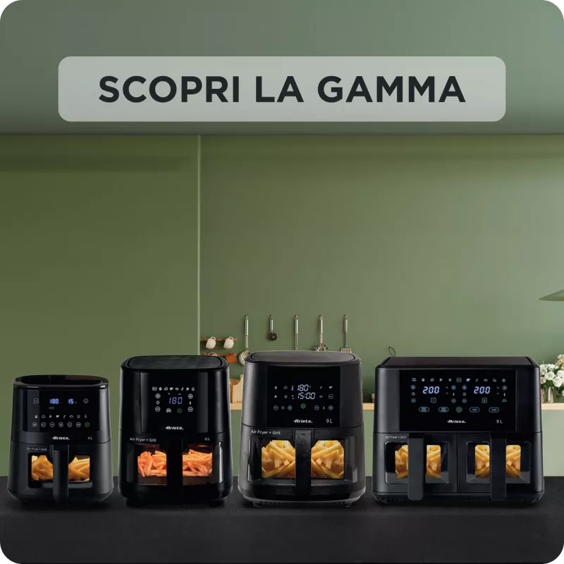 Ariete 4633, kuumõhufritüür 4L, 1400W, maht 4L, 9 programmi, raputus- ja grillfunktsioon, temperatuur kuni 200°C, must