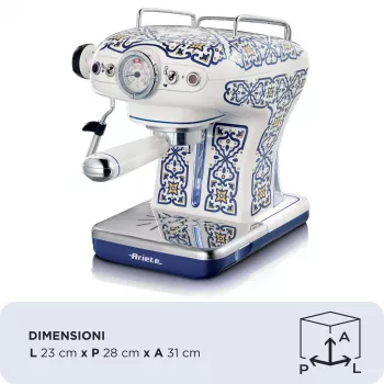 Ariete 1389 Capri kohvimasin, 850 W, paagi maht 0,9 l, filter 1 või 2 tassi jaoks, tilkumisalus, piimavahustaja