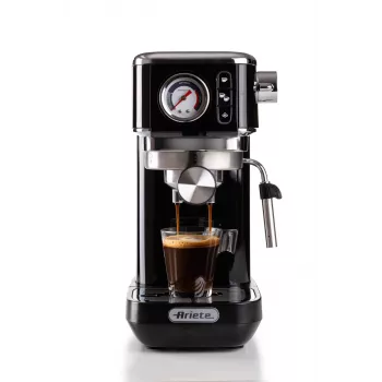 Ariete 1381 kohvimasin manomeetriga, ühildub jahvatatud kohvi ja ESE padjakestega, 1300 W, 1,1 l mahutavus, 15 bar rõhk, ½ tassi filter, cappuccino seade, must