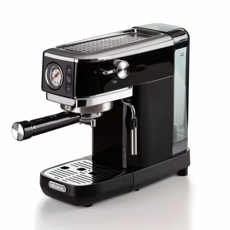 Ariete 1381 kohvimasin manomeetriga, ühildub jahvatatud kohvi ja ESE padjakestega, 1300 W, 1,1 l mahutavus, 15 bar rõhk, ½ tassi filter, cappuccino seade, must