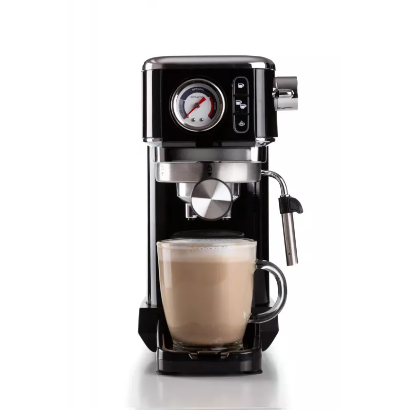 Ariete 1381 kohvimasin manomeetriga, ühildub jahvatatud kohvi ja ESE padjakestega, 1300 W, 1,1 l mahutavus, 15 bar rõhk, ½ tassi filter, cappuccino seade, must