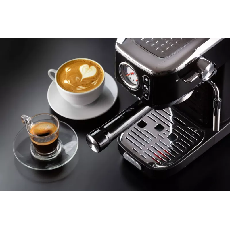 Ariete 1381 kohvimasin manomeetriga, ühildub jahvatatud kohvi ja ESE padjakestega, 1300 W, 1,1 l mahutavus, 15 bar rõhk, ½ tassi filter, cappuccino seade, must