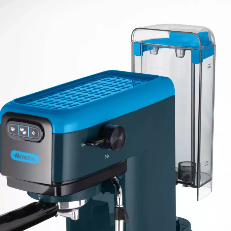 Ariete 1399 Espressokohvimasin, pulbri ja ESE-padjakeste jaoks, 1300 W, 1,1 l mahutavus, 15-barine rõhk, filter 1, 2 tassi ja ESE-padjakese jaoks, Cappuccino, sinine