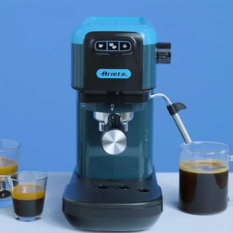 Ariete 1399 Espressokohvimasin, pulbri ja ESE-padjakeste jaoks, 1300 W, 1,1 l mahutavus, 15-barine rõhk, filter 1, 2 tassi ja ESE-padjakese jaoks, Cappuccino, sinine