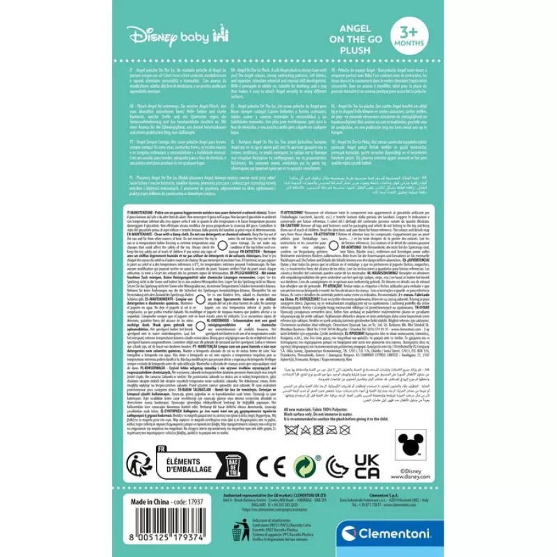 Clementoni Disney Baby Angel Soft Rattle beebi rippuv mänguasi