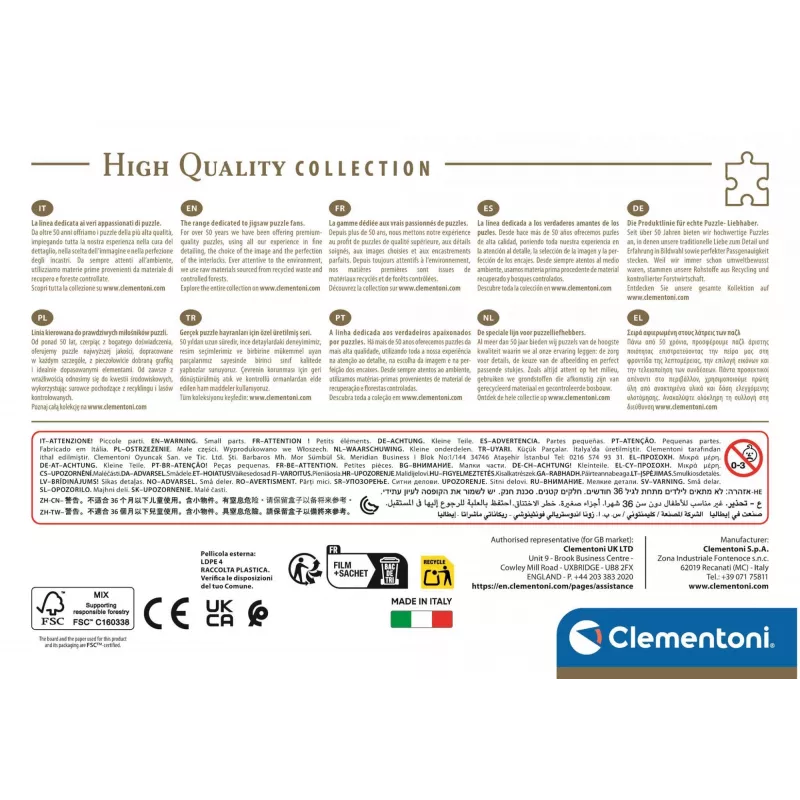 Clementoni 500 tk CB HQC Neuschwanstein, 14 a Clementoni 500 tk CB HQC Neuschwanstein. Soovitatav vanus (min): 14 a