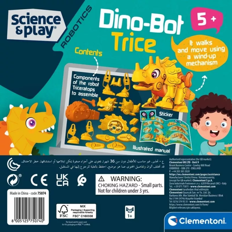 Clementoni Dino Bot Triceratops Junior, robotdinosaurus, 5 a