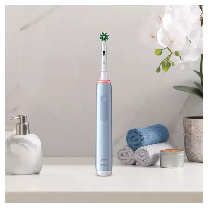 Oral-B Pro 3 3000 Cross täiskasvanute pöörlev-võnkuv hambahari sinine