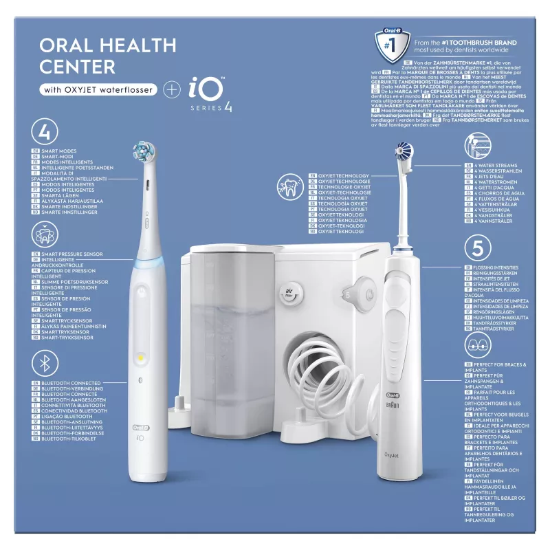 Oral-B iO4 ja OxyJet suuhoolduskeskus, valge