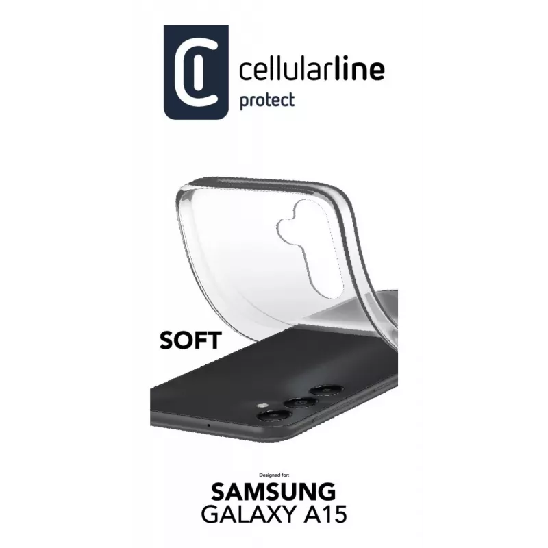 Cellularline Soft - Galaxy A15 pehmest kummist ümbris, kate, Samsung, A15 5G, 16,5 cm (6,5 tolli), läbipaistev