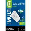 Cellularline GAN seinilaadur 2xUSB-C 30W PD 2xUSB-C 30W PD seinilaadur GaN-tehnoloogiaga