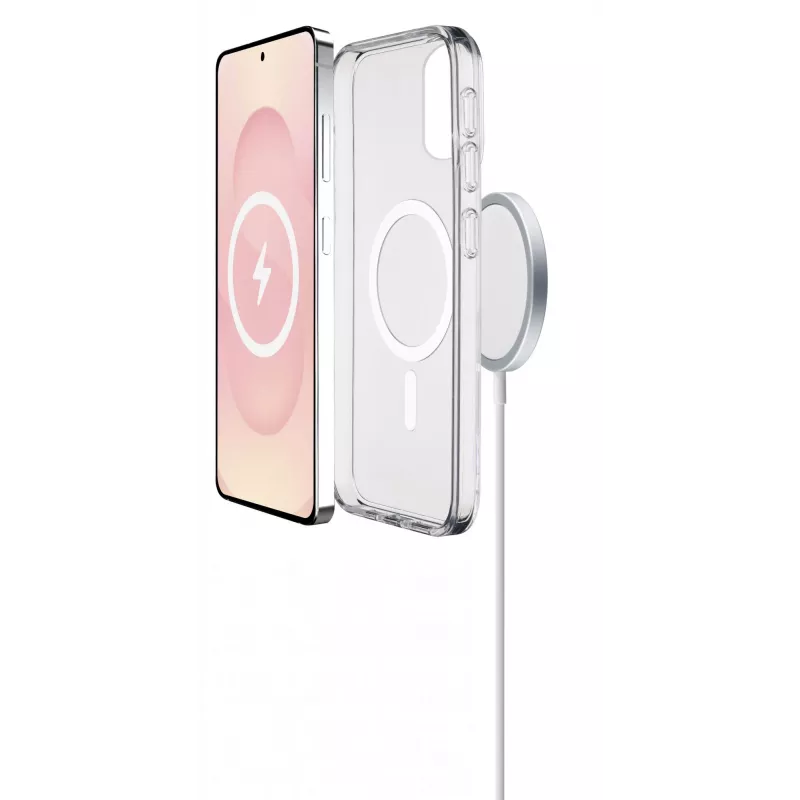Cellularline Clear Mag - Galaxy S25 Edge ülitugev läbipaistev ümbris kummist äärega, ühildub Qi2 ökosüsteemi ja magnetiliste tarvikutega, kollasuse vältimiseks töödeldud