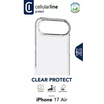 Cellularline Clear Protect - iPhone Air kõva ümbris kummist servadega
