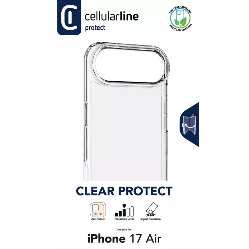 Cellularline Clear Protect - iPhone Air kõva ümbris kummist servadega