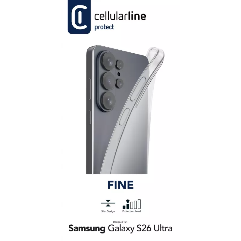 Cellularline Fine - Galaxy S26 Ultra, ümbris, Samsung, Galaxy S26 Ultra, 17,5 cm (6,9 tolli), läbipaistev