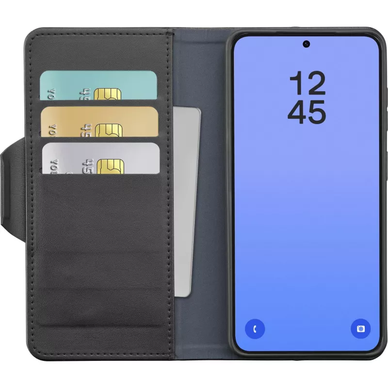Cellularline Book Agenda - Galaxy S26 Ultra raamatu stiilis ümbris kunstnahast viimistlusega, magnetklambri, RFID-kaitse ja alusfunktsiooniga.