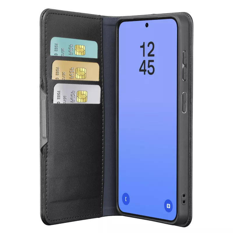 Cellularline Book Agenda - Galaxy S26 Ultra raamatu stiilis ümbris kunstnahast viimistlusega, magnetklambri, RFID-kaitse ja alusfunktsiooniga.