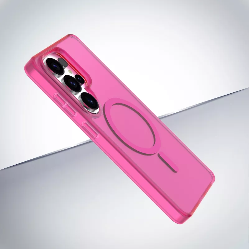 Cellularline FROSTY MAG - Galaxy S26 Ultra poolläbipaistev ümbris mati viimistluse ja värviliste äärtega, ühildub Qi2 ökosüsteemi ja Samsungi magnetiliste tarvikutega.