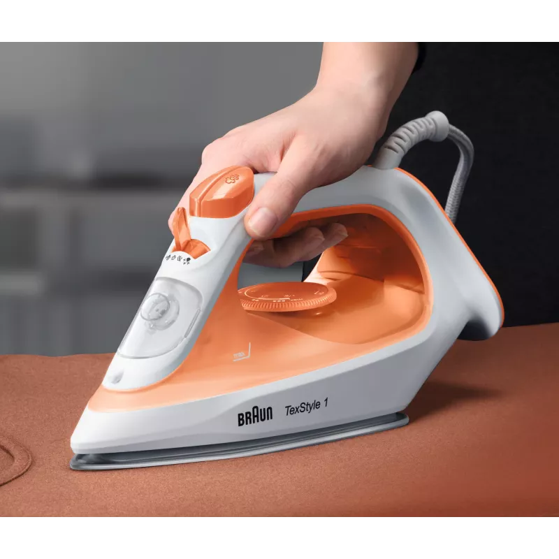 Braun TexStyle 1 SI1009OR aurutriikraud mittenakkuva tallaga 1900 W oranž, valge