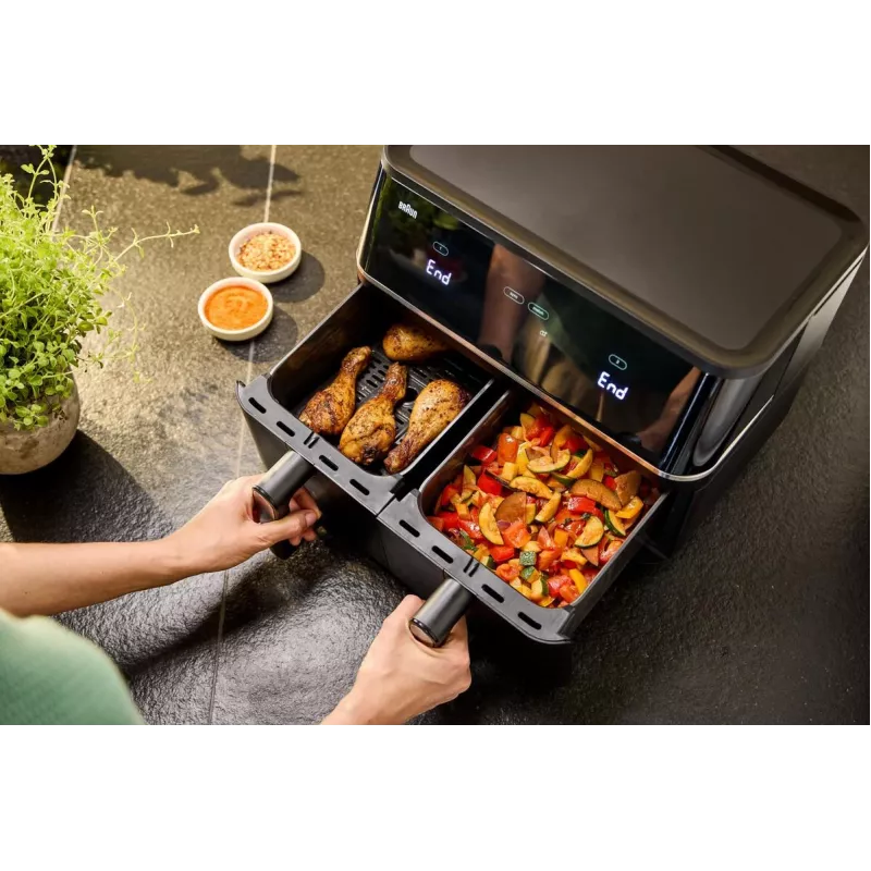 Braun TD 5030I BK Double 10 L Eraldiseisev 2400 W Kuumõhufritüür Must, Hõbedane