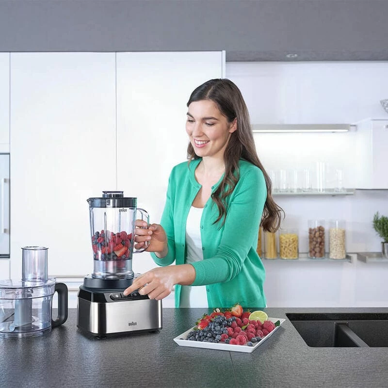 Braun FP 3233 SI köögikombain 800 W 2,1 L Must, Roostevaba teras