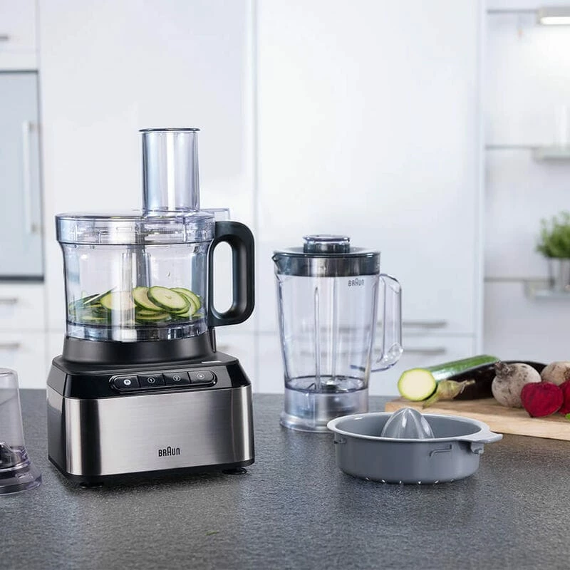 Braun FP 3233 SI köögikombain 800 W 2,1 L Must, Roostevaba teras