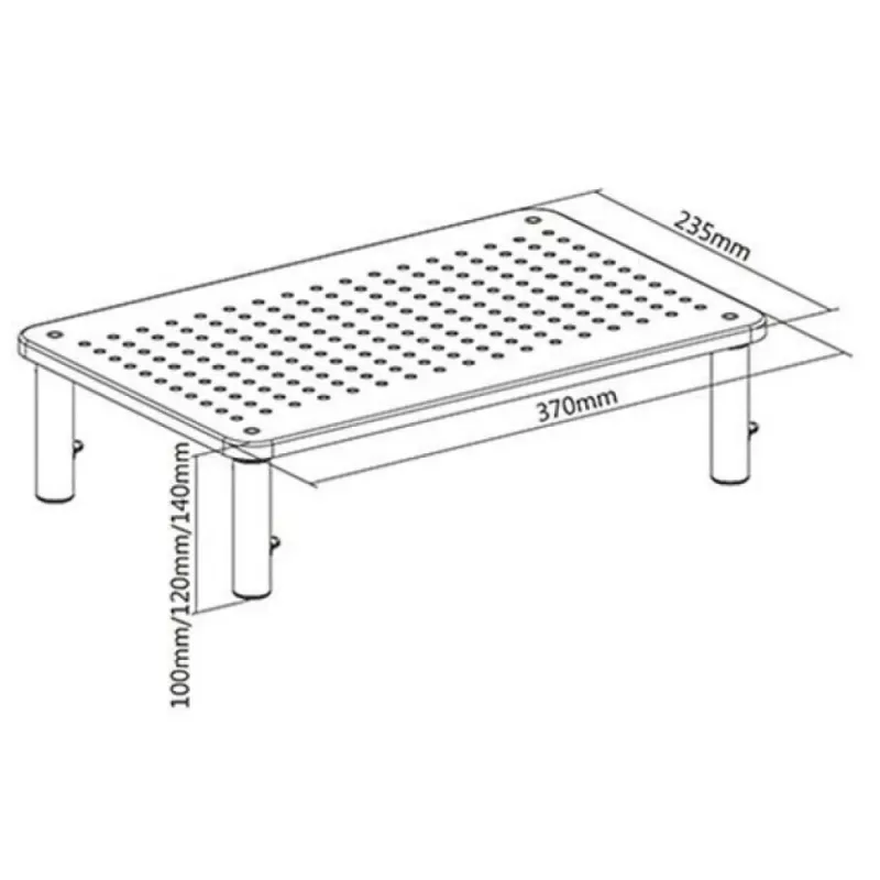 Techly Monitor / Laptop Desk Stand Must, Freestanding, 20 kg, Height adjustment, Must
