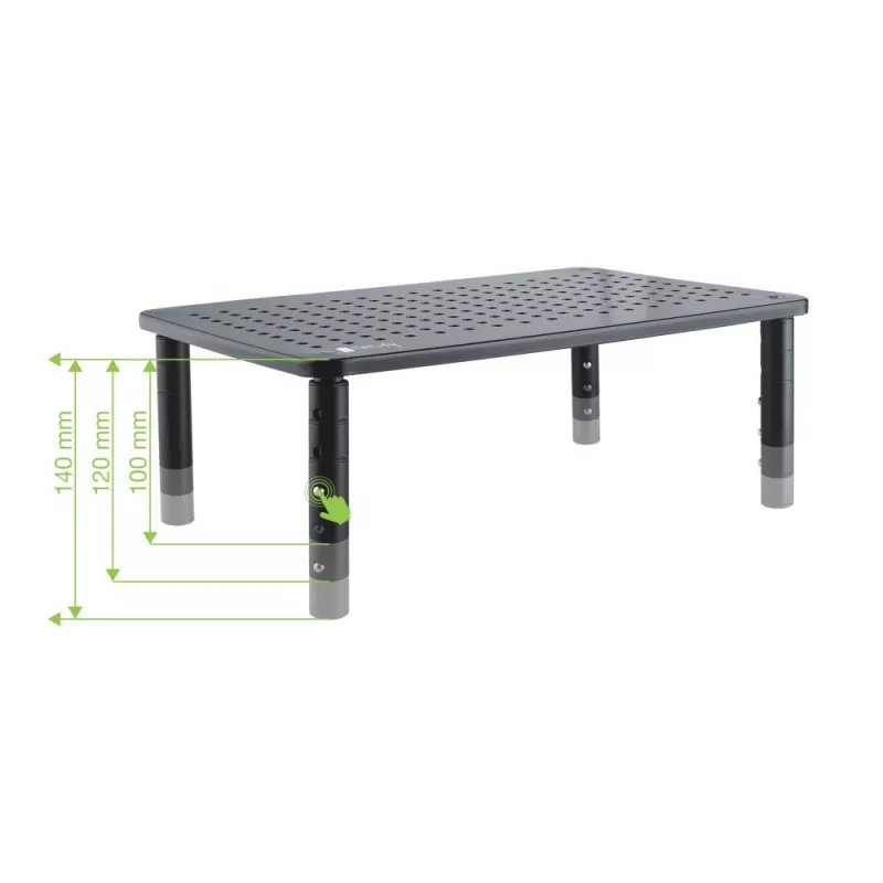 Techly Monitor / Laptop Desk Stand Must, Freestanding, 20 kg, Height adjustment, Must