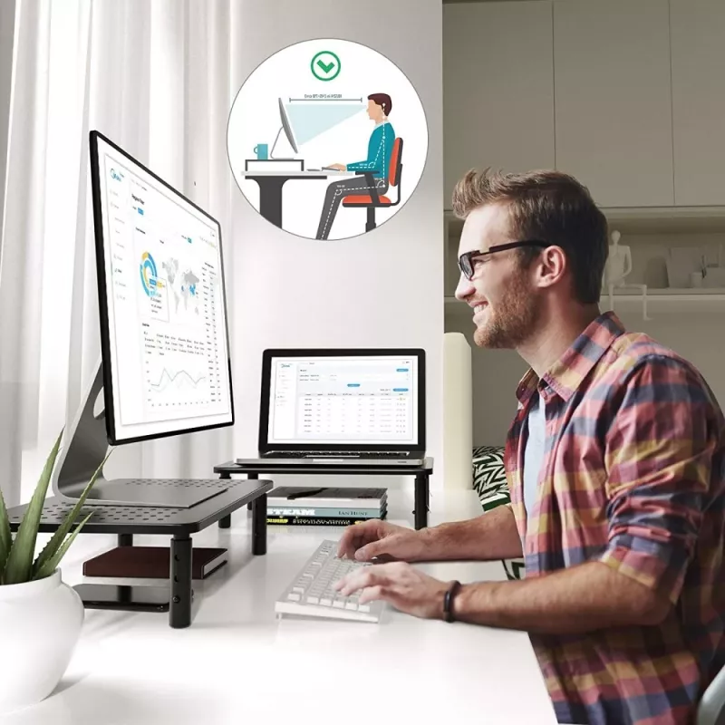 Techly Monitor / Laptop Desk Stand Must, Freestanding, 20 kg, Height adjustment, Must