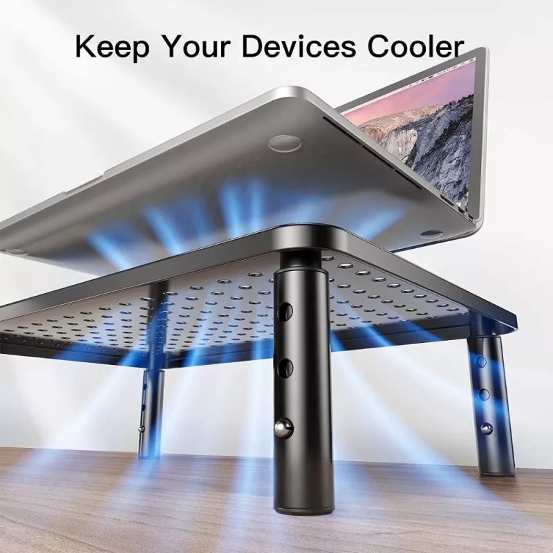 Techly Monitor / Laptop Desk Stand Must, Freestanding, 20 kg, Height adjustment, Must