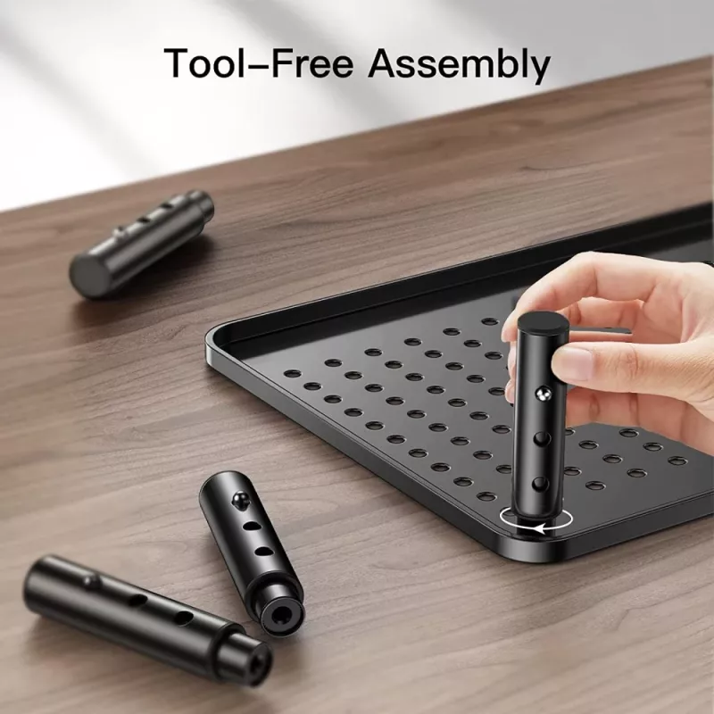 Techly Monitor / Laptop Desk Stand Must, Freestanding, 20 kg, Height adjustment, Must