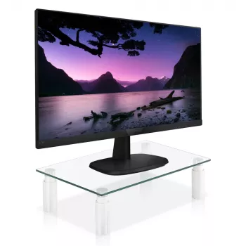Techly klaasist alus monitorile/sülearvutile, eraldiseisev, 20 kg, 33 cm (13 tolli), 81,3 cm (32 tolli), kõrguse reguleerimine, läbipaistev