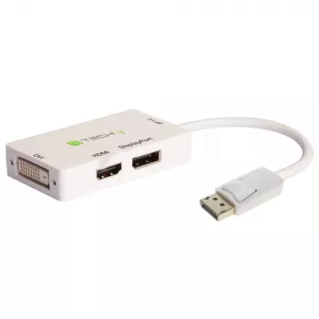 Techly IADAP DP-COMBOF3 video kaabliadapter DisplayPort DisplayPort + DVI + HDMI Valge