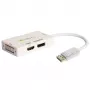 Techly IADAP DP-COMBOF3 video kaabliadapter DisplayPort DisplayPort + DVI + HDMI Valge