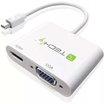 Techly Mini DisplayPort-HDMI/VGA-adapter, 0,15 m, Mini DisplayPort, HDMI + VGA (D-Sub), Isane, Emane, 1920 x 1200 pikslit