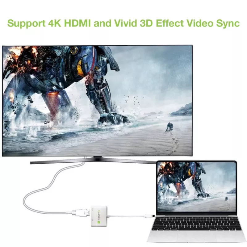 Techly Mini DisplayPort-HDMI/VGA-adapter, 0,15 m, Mini DisplayPort, HDMI + VGA (D-Sub), Isane, Emane, 1920 x 1200 pikslit