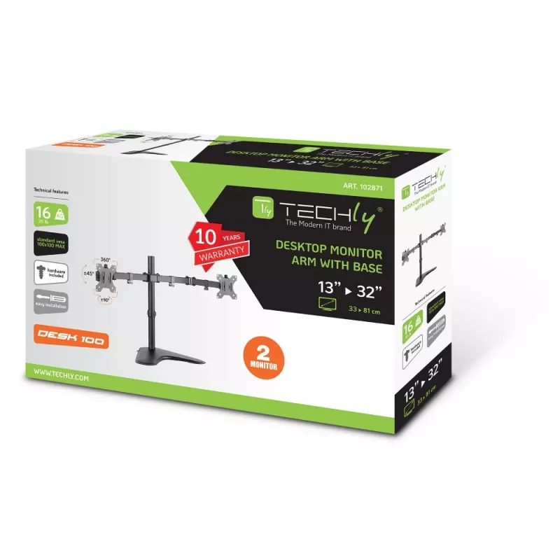 Techly ICA-LCD 2524 monitori kinnitus/alus 81,3 cm (32 tolli) lauale must