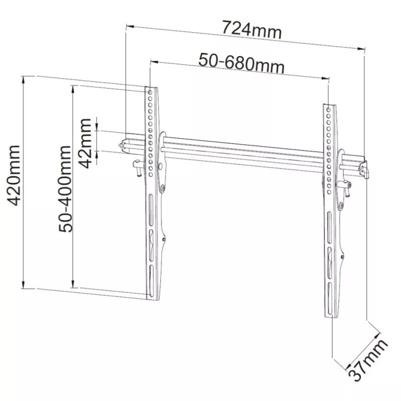 Techly ICA-PLB-133LTY 165,1 cm (65 tolli) Must