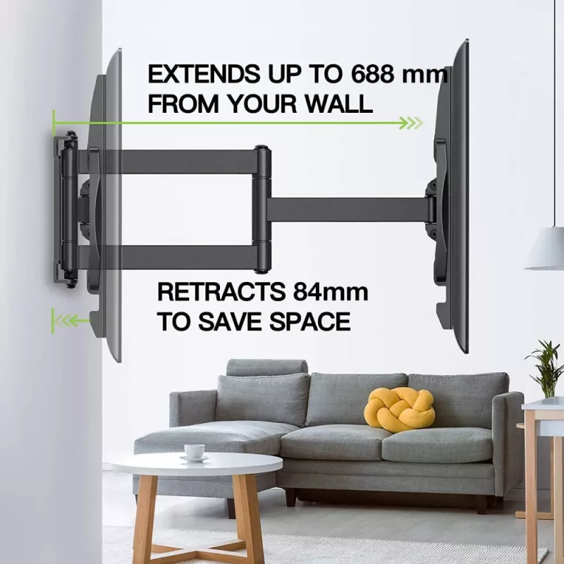 Techly Õhuke seinakinnitus 32-70 tollistele LCD LED-teleritele Must, 81,3 cm (32 tolli), 177,8 cm (70 tolli), 45 kg, 600 x 400 mm, -10 - 5°, Must