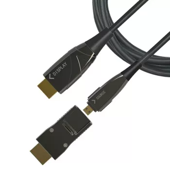 Techly HDMI A/A Micro HDMI AOC fiiberoptiline kaabel 4K 10m, 10 m, HDMI tüüp A (standard), HDMI tüüp D (mikro), 3D, 18 Gbit/s, must