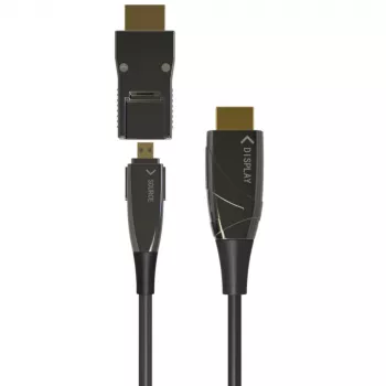 Techly HDMI A/A Micro HDMI AOC fiiberoptiline kaabel 4K 10m, 10 m, HDMI tüüp A (standard), HDMI tüüp D (mikro), 3D, 18 Gbit/s, must