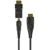 Techly HDMI A/A Micro HDMI AOC fiiberoptiline kaabel 4K 20m, 20 m, HDMI tüüp A (Standard), HDMI tüüp D (Micro), 3D, 18 Gbit/s, Must